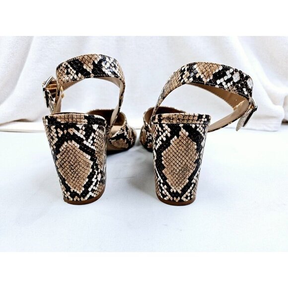 Steve Madden Size 9.5M Women's Snake Print Open Toe Ankle Strap Block Heel Shoes - Picture 13 of 14